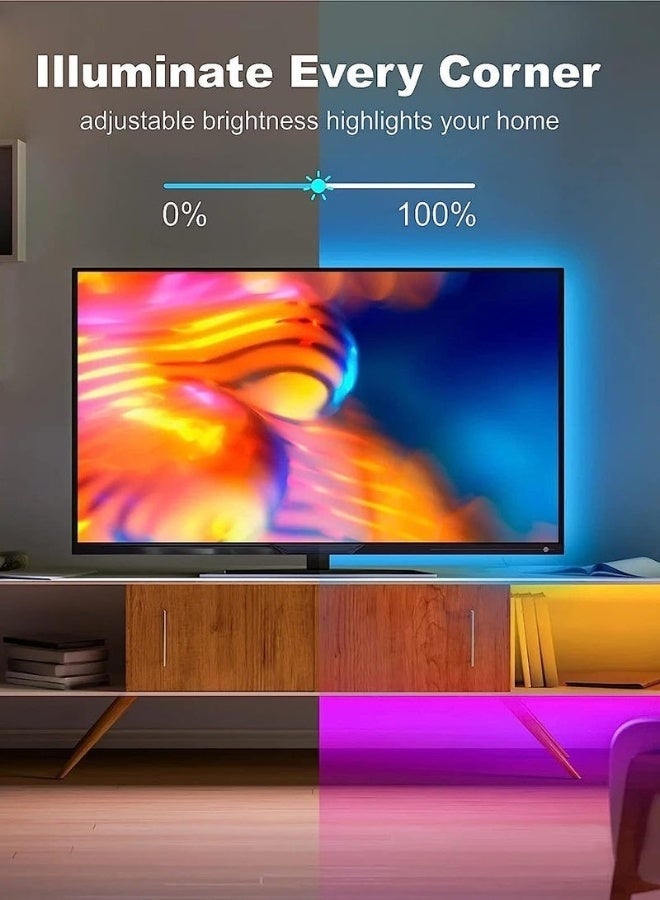 ارستيد أضواء شريط LED RGB لغرفة النوم - متعددة الألوان مع جهاز تحكم عن بعد تعمل بالطاقة من USB، مقاومة للماء، أضواء LED مثالية لغرفة النوم، التلفاز، الكمبيوتر المكتبي، تزيين حوض السمك. أضواء شريطية، 2م، 5م، 10م متعددة الألوان - Image 3